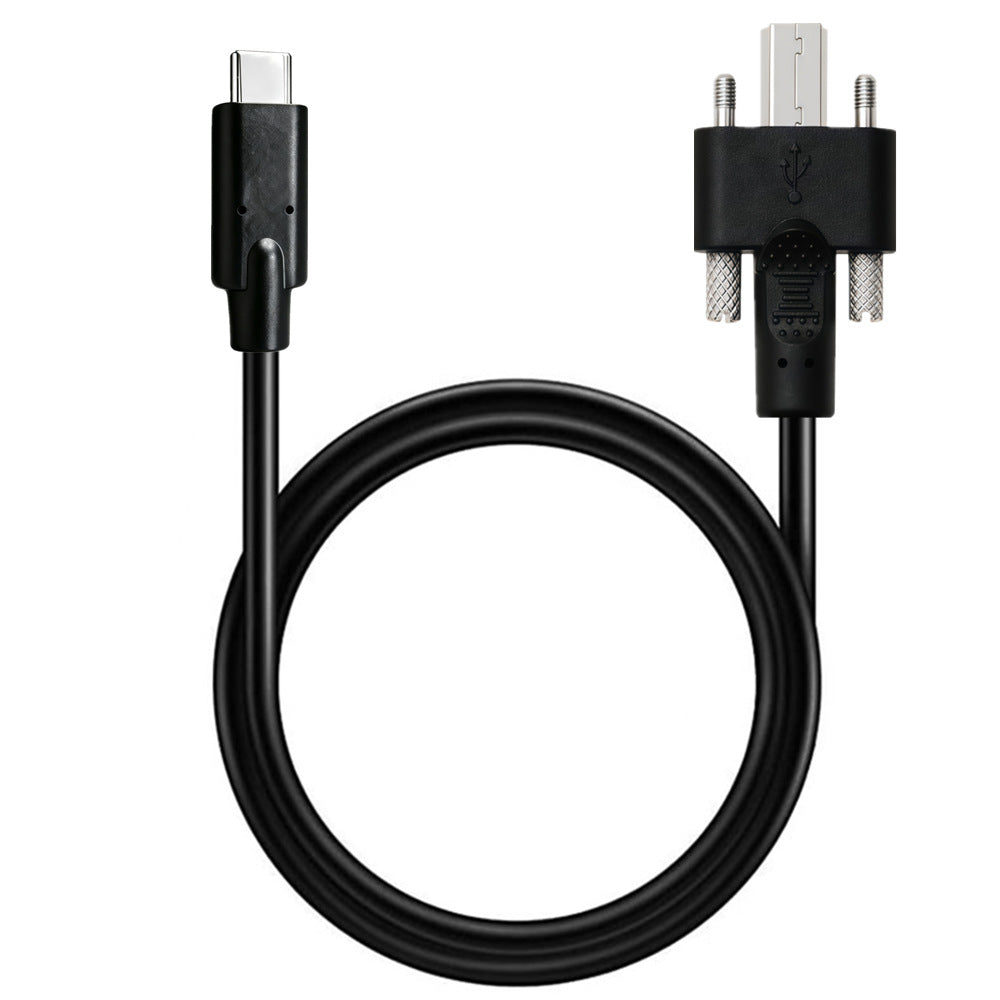 USB-C male to USB 3.0 Type-B male screw-locking panel cable