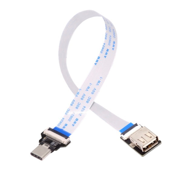 USB-C male to USB-A female OTG flat cable