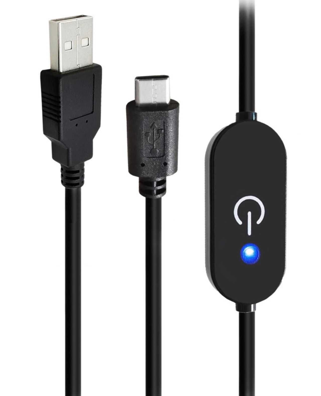USB C to USB A touch dimmer switch cable with inline brightness controller