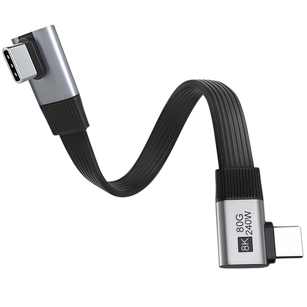 USB-C 80Gbps 240W L-shaped flat charging cable