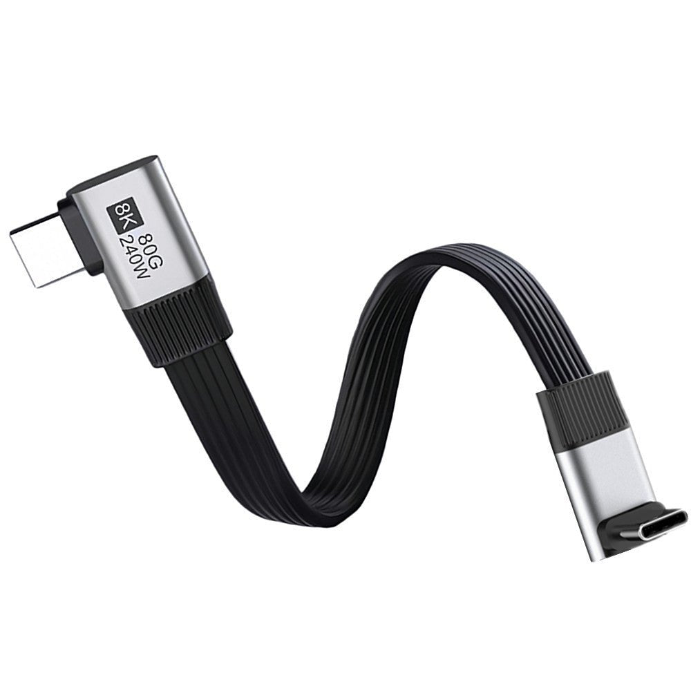 USB-C 80Gbps 240W L-shaped flat charging cable