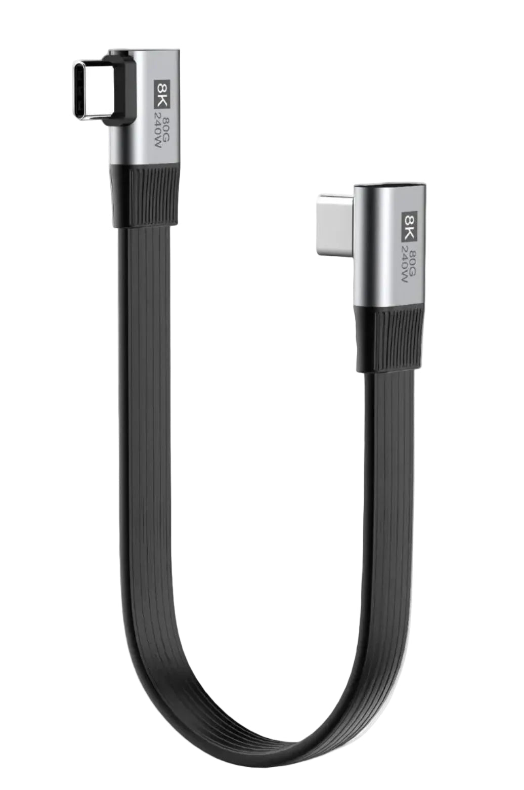 USB-C 80Gbps 240W L-shaped flat charging cable