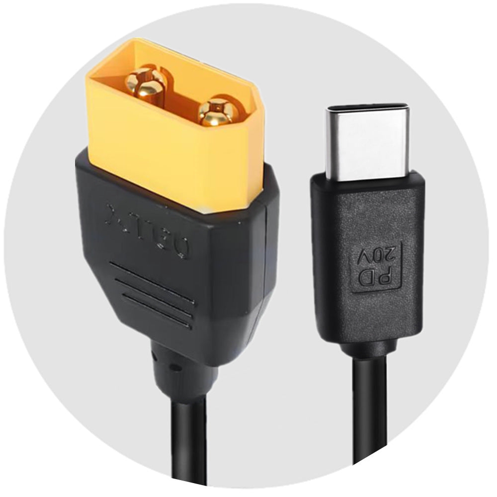 USB-C to XT60 male power lead rated up to 20V 5A and 100W