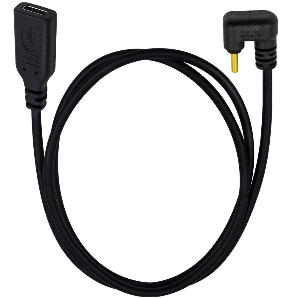 USB-C angled extension cable for charging and data transfer