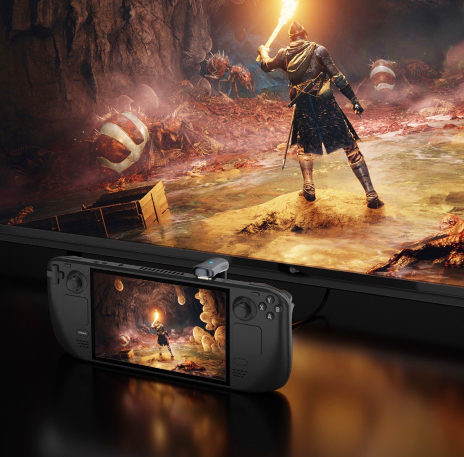 USB-C U shape adapter connected to a gaming display providing high-speed data and charging support
