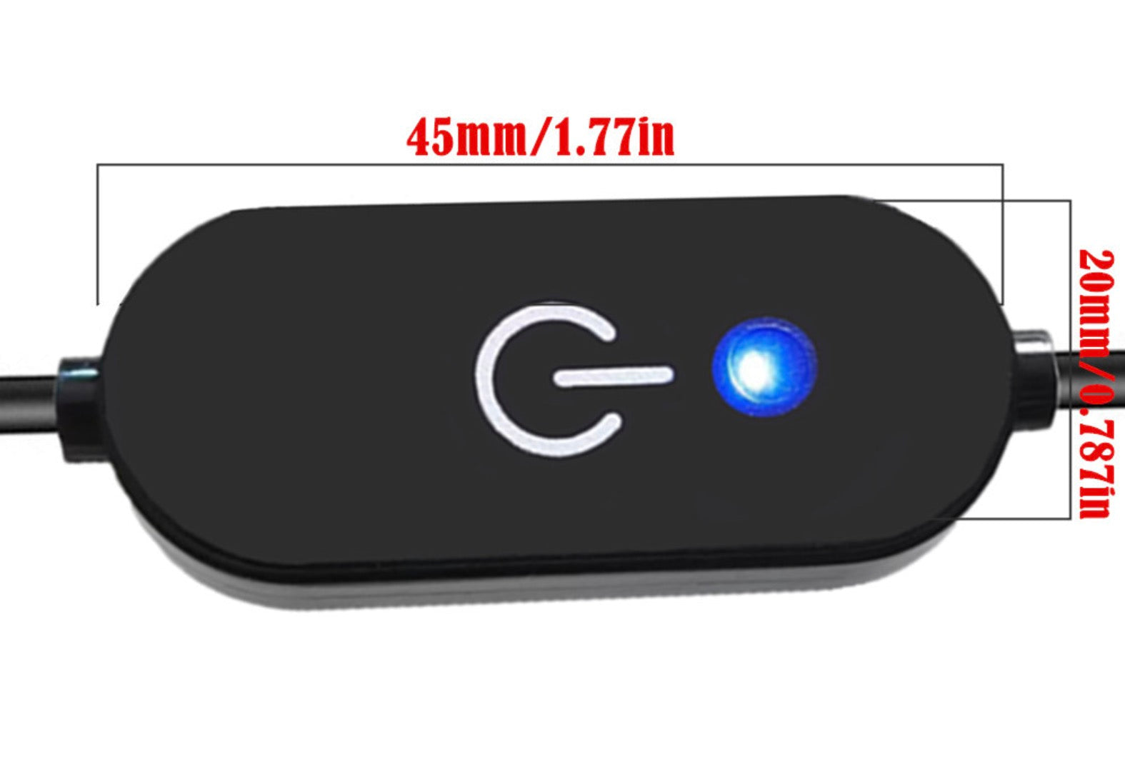 USB inline touch controller with on off and brightness dimming functionality