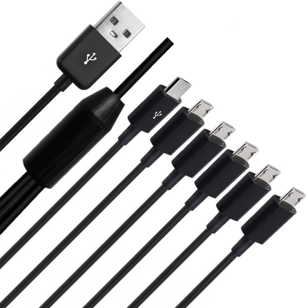 USB multi charging cable with six Micro USB connectors