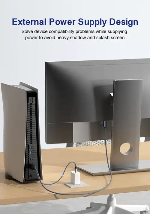 USB powered HDMI to DisplayPort cable for stable signal transmission