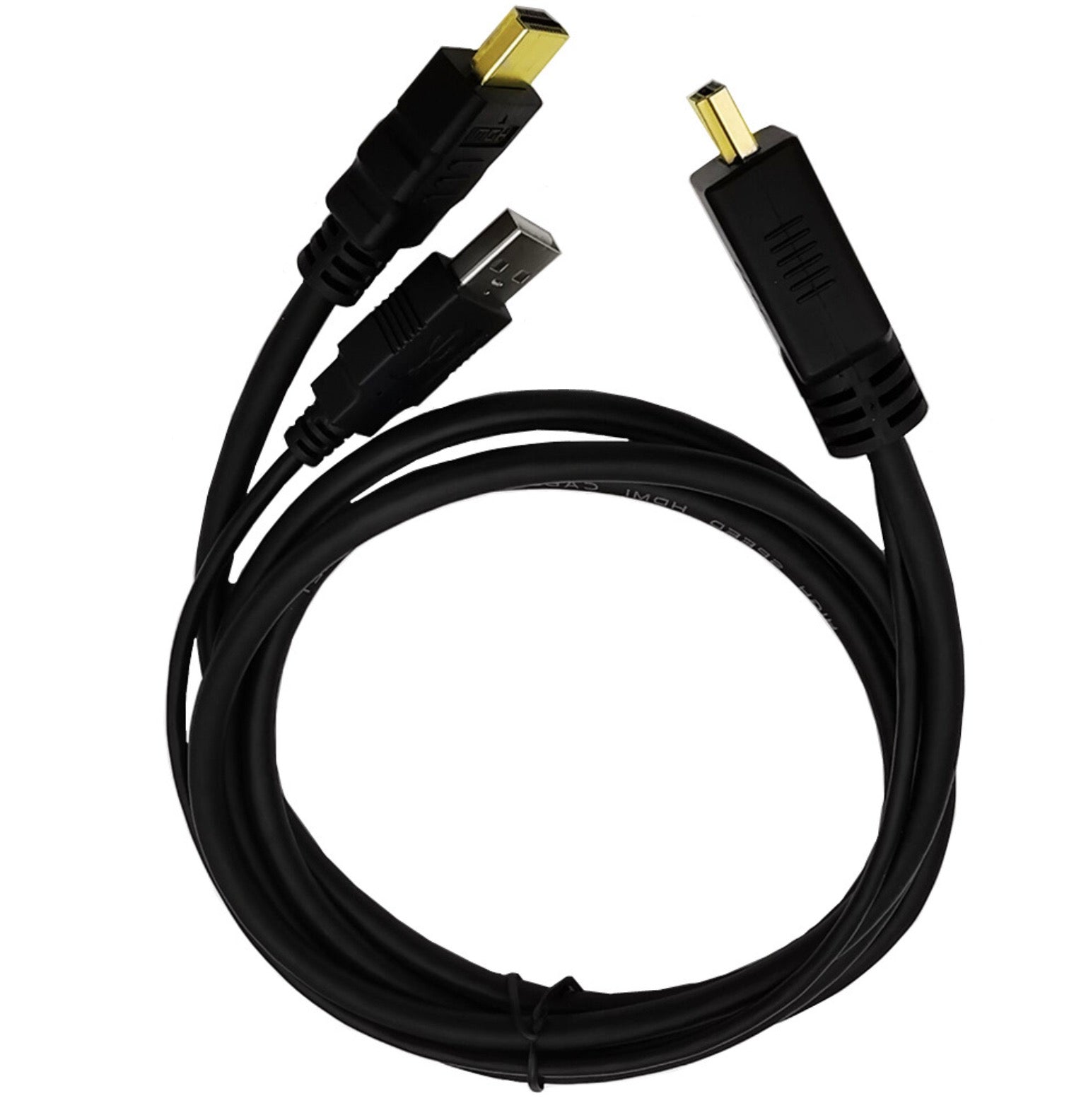 HDMI cable with USB power connected to an external USB power source