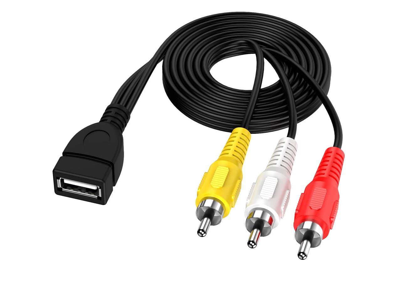 3 RCA to USB 2.0 A Female Audio Video AV Composite Capture Card Splitter Cable