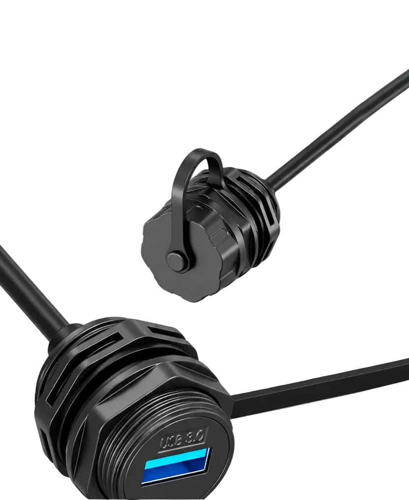 IP68 waterproof USB 3.0 connector with protective caps