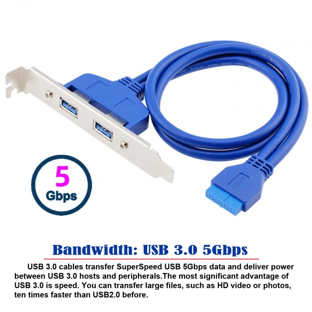 USB 3.0 card with blue cable on a white background