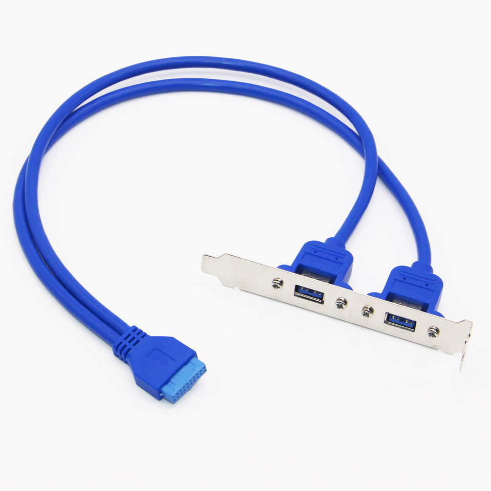 USB 3.0 PCI bracket cable with dual USB-A female ports