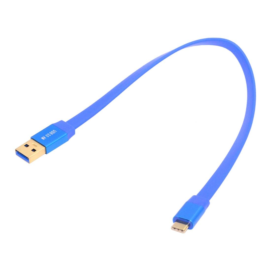 USB 3.0 Type-A to USB-C cable close up connectors