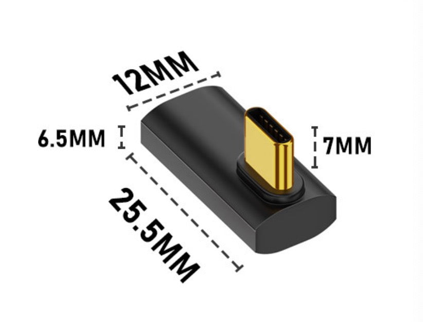 USB4 right angle adapter connected to laptop docking station and peripherals