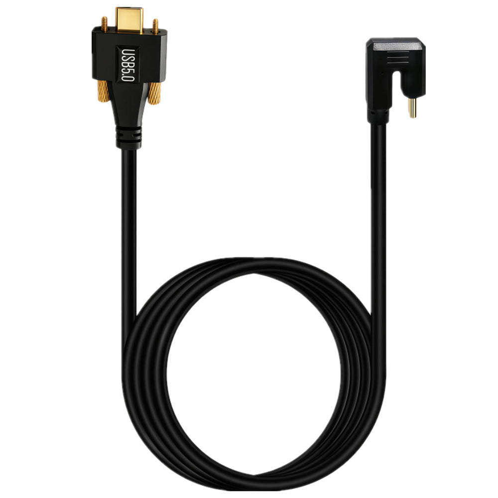 Industrial USB-C locking cable for data transfer video output and power delivery