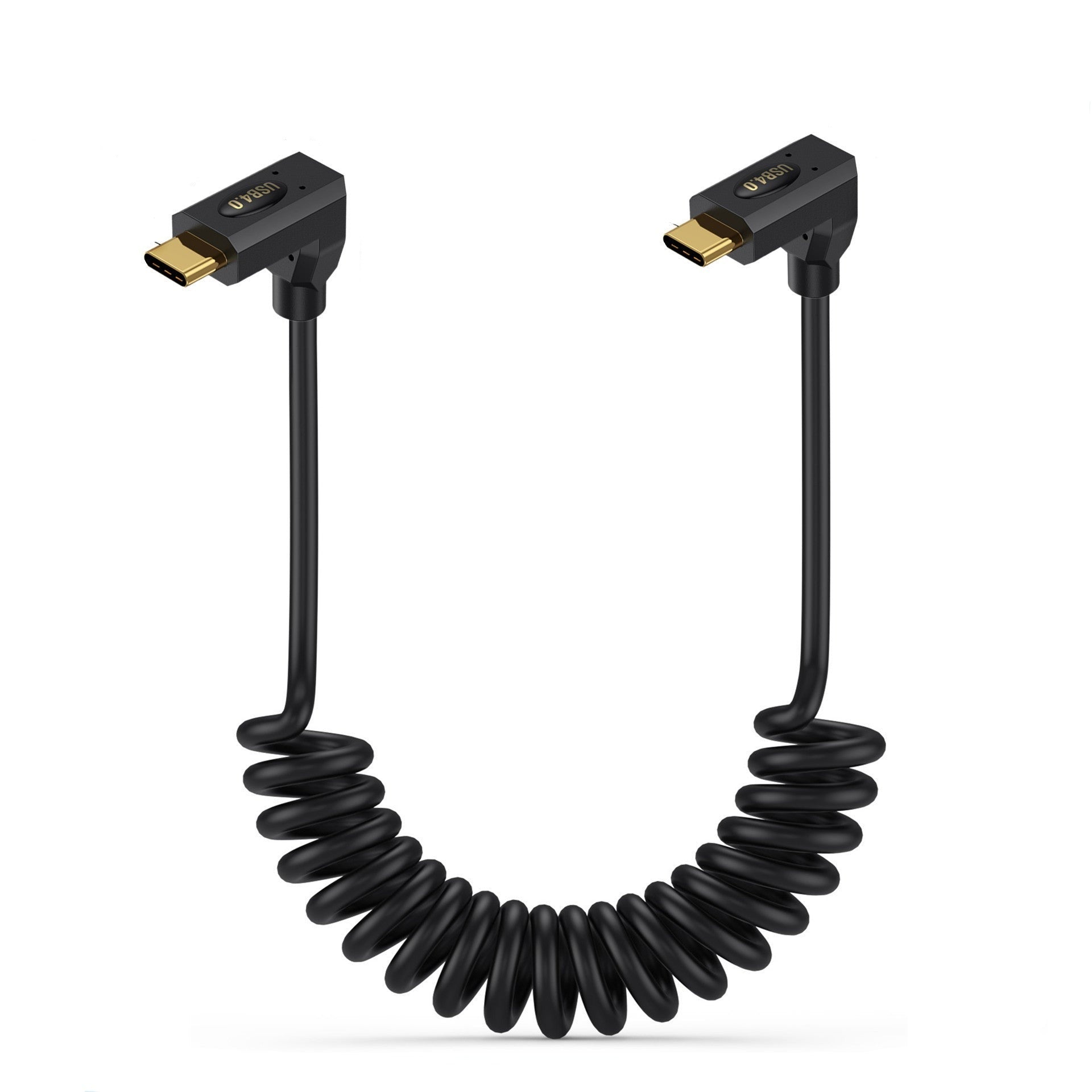 USB4 USB-C up and down angled coiled cable with 40Gbps support
