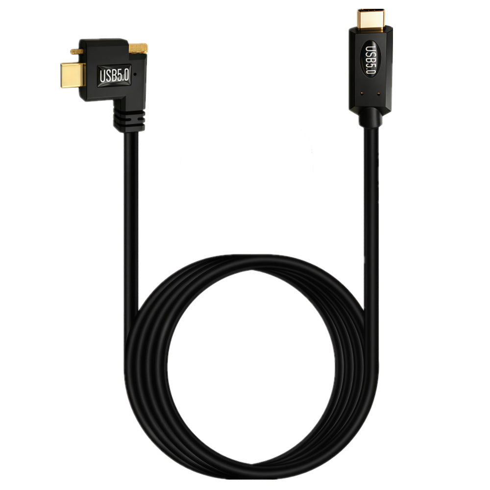 USB-C 240W high-speed cable with side-angle locking connector