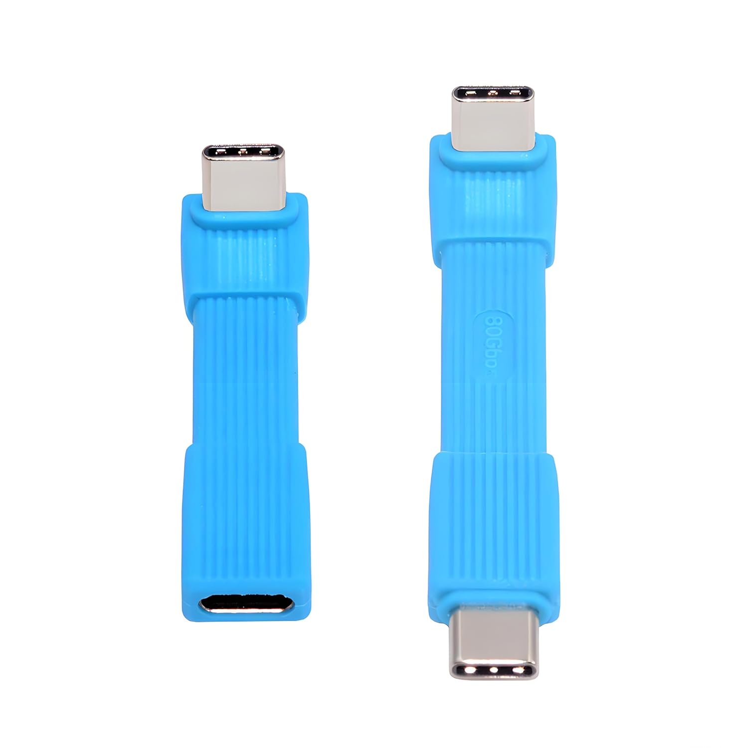 USB‑C 80Gbps 240W Flat Angled Extension Cable | 51 mm