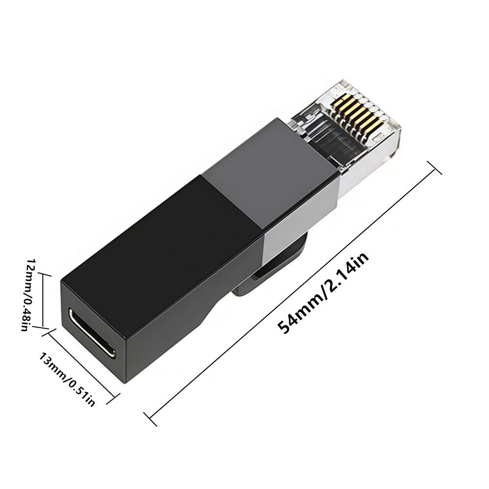 Network adapter with USB connector and Ethernet cable on a white background