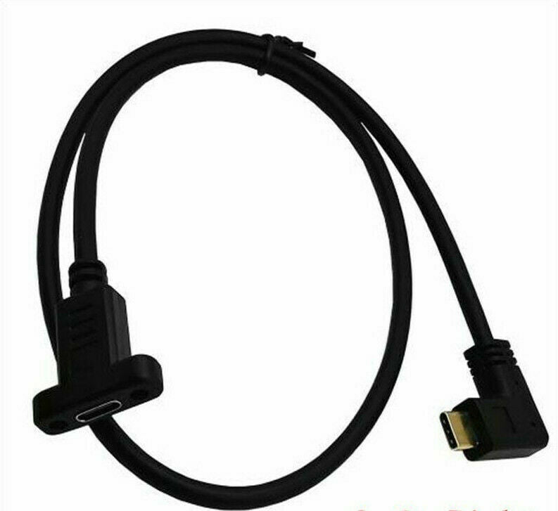 USB C Angled Male to Female Panel Mount Extension Cable USB 3.1 10Gbps