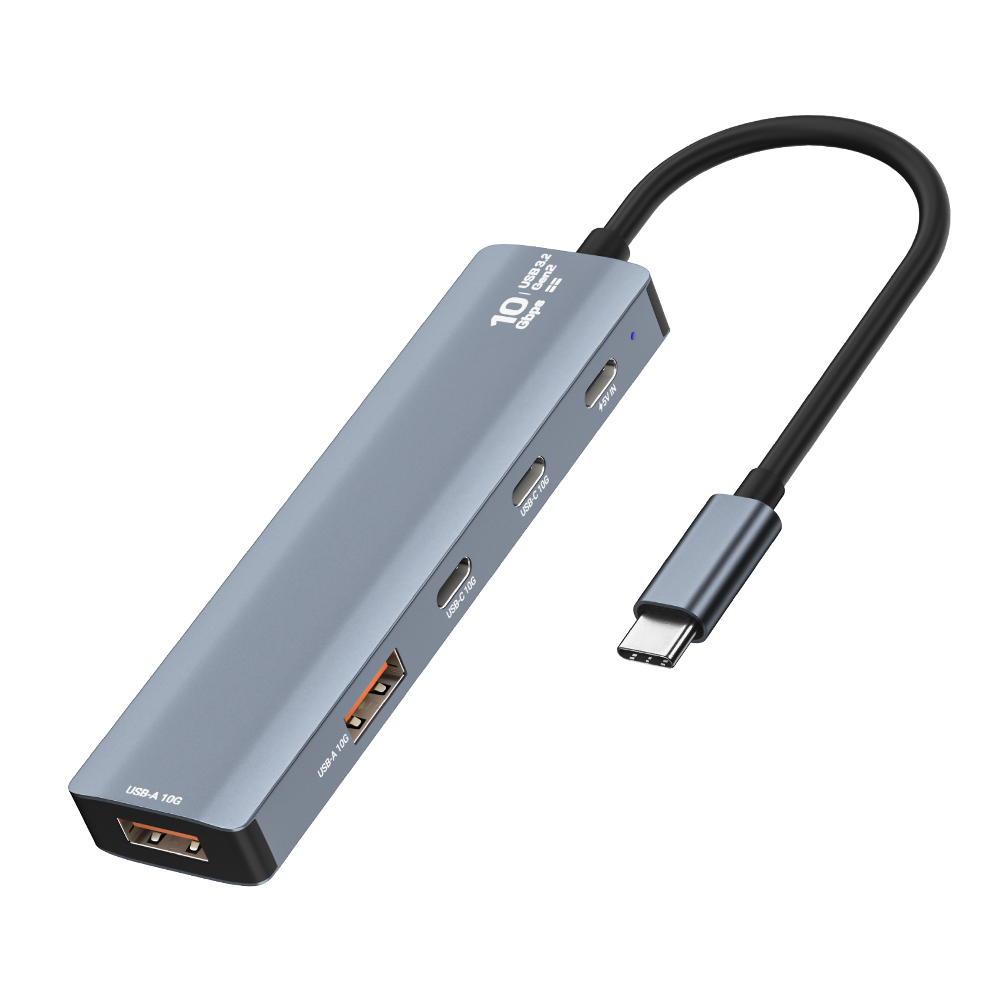 5-in-1 USB-C 3.2 Gen2 Hub – 10Gbps Portable Aluminum Docking Station with 5 Ports