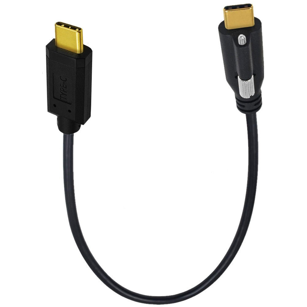 USB-C Male to USB-C 3.1 Male Data Charge with Single Screw Panel Mount Industrial Camera Cable 5A 10Gbp