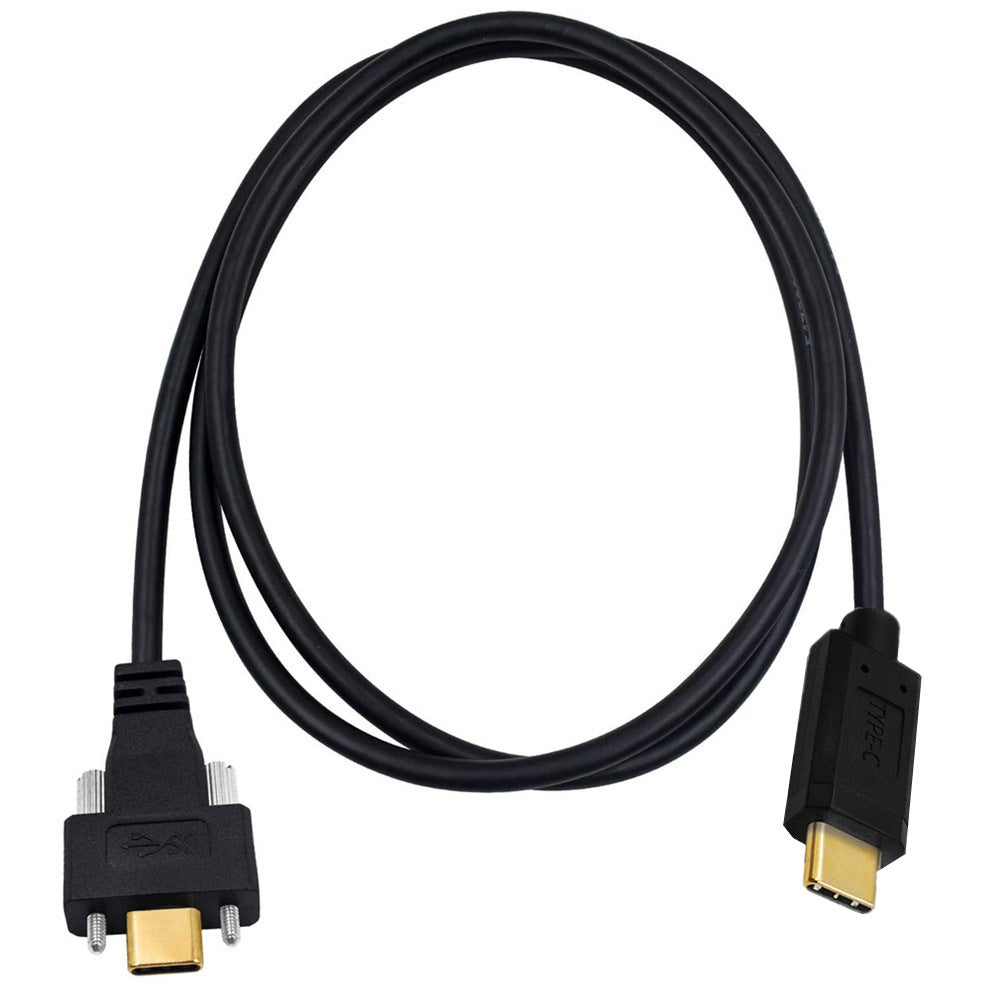 USB-C Male to USB-C 3.1 Male Data Charge with Screw Panel Mount Industrial Camera Cable 5A 10Gbp