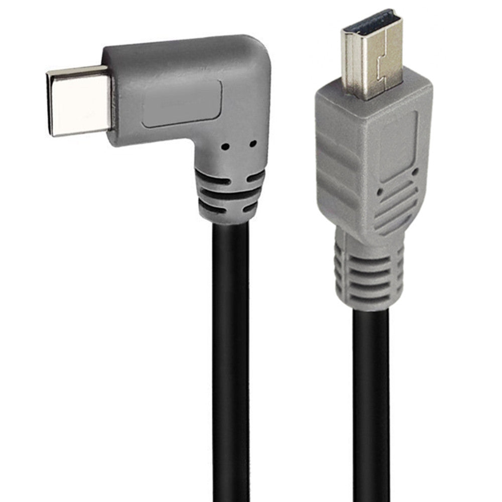 USB C Male to Mini B Angled Male Data Convertor OTG Cable 1m