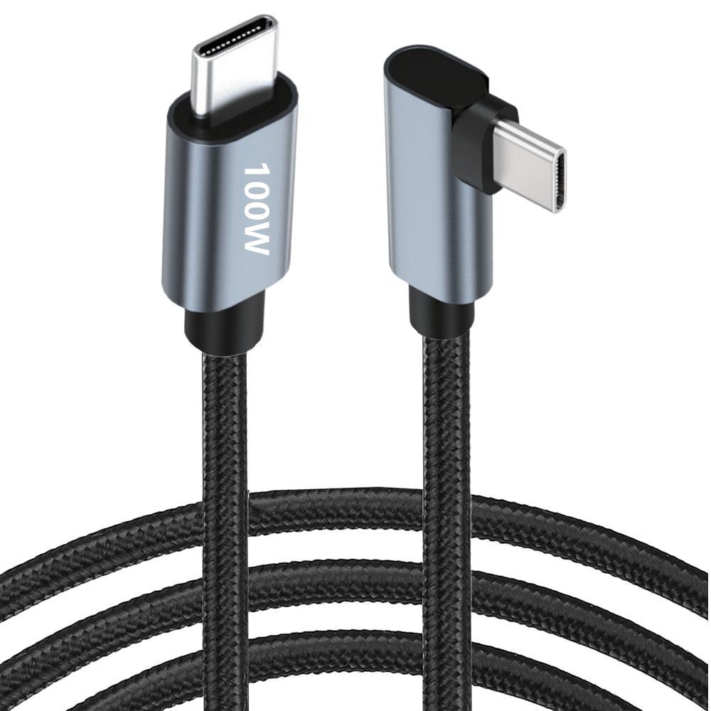 USB-C Male to Male Angled PD 100W Fast Charging Cable 480Mbps