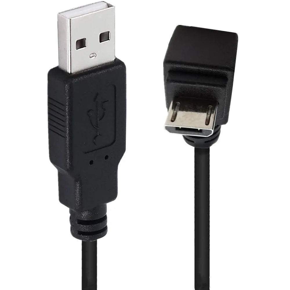 Micro 5Pin Male to USB 2.0 A Male Data Charging Coiled Cable | Down Angle