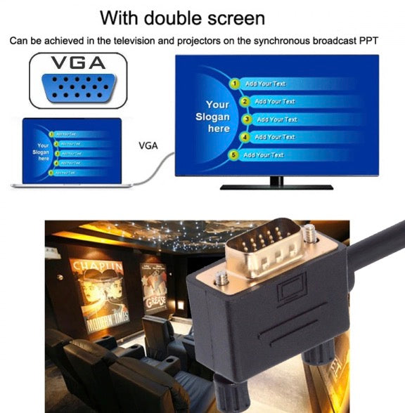 VGA extension cable suitable for monitors projectors and display equipment