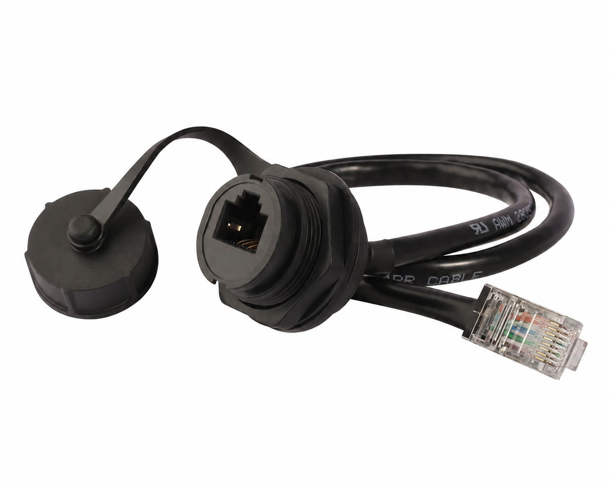 Industrial waterproof RJ45 Ethernet connector cable