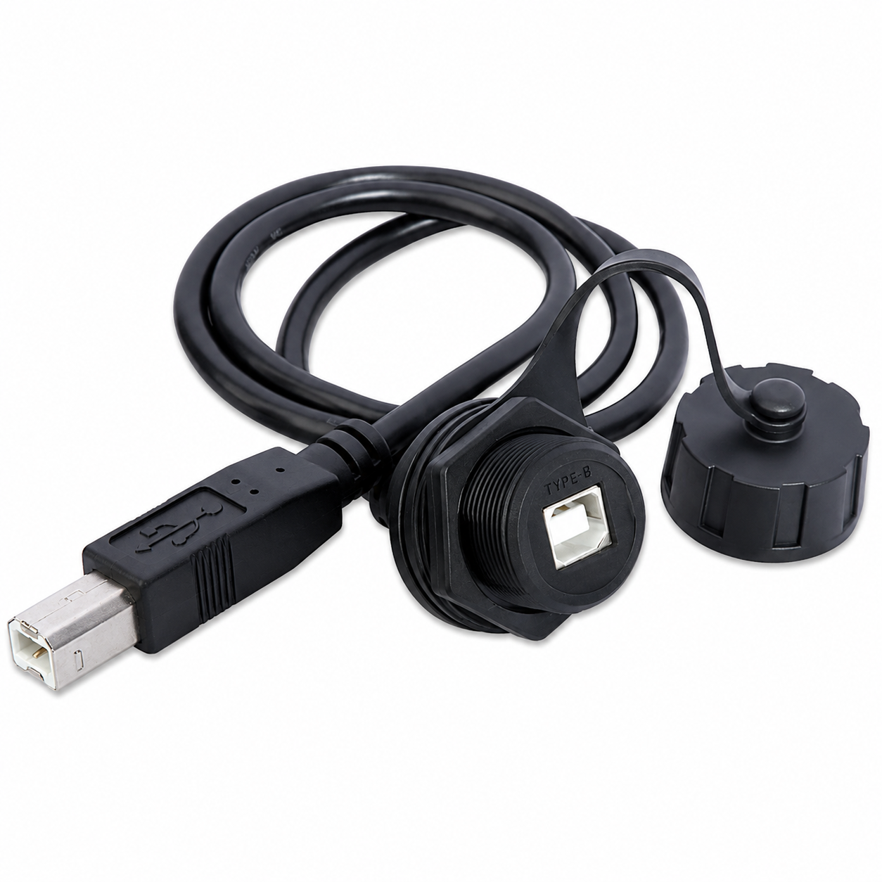 Industrial waterproof USB Type-B printer cable