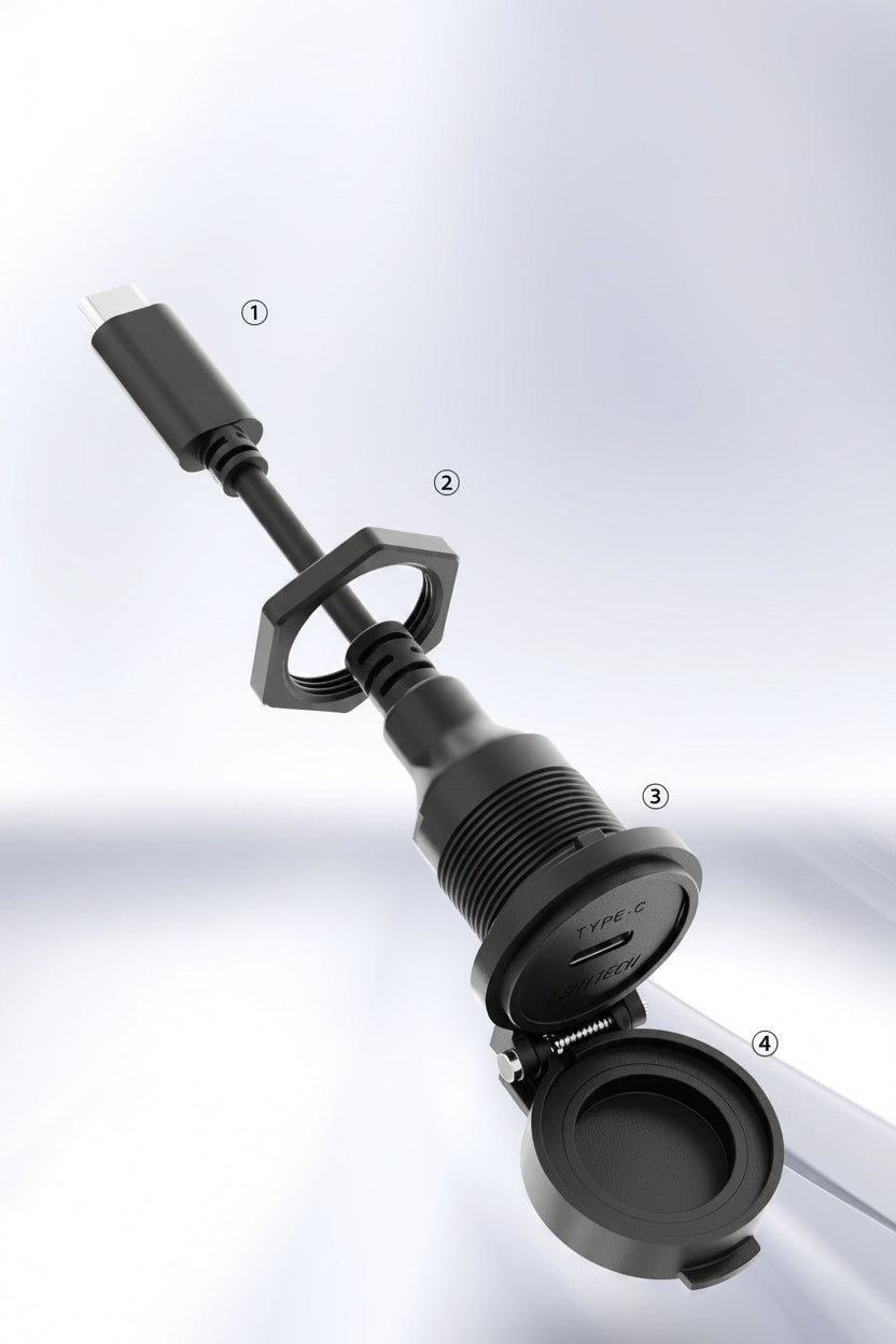Black mechanical component on a light gray background 