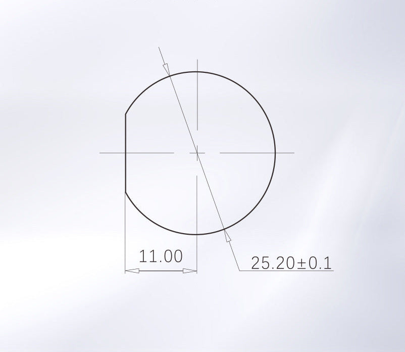 Technical drawing of a circular component with dimensions on a light gray background