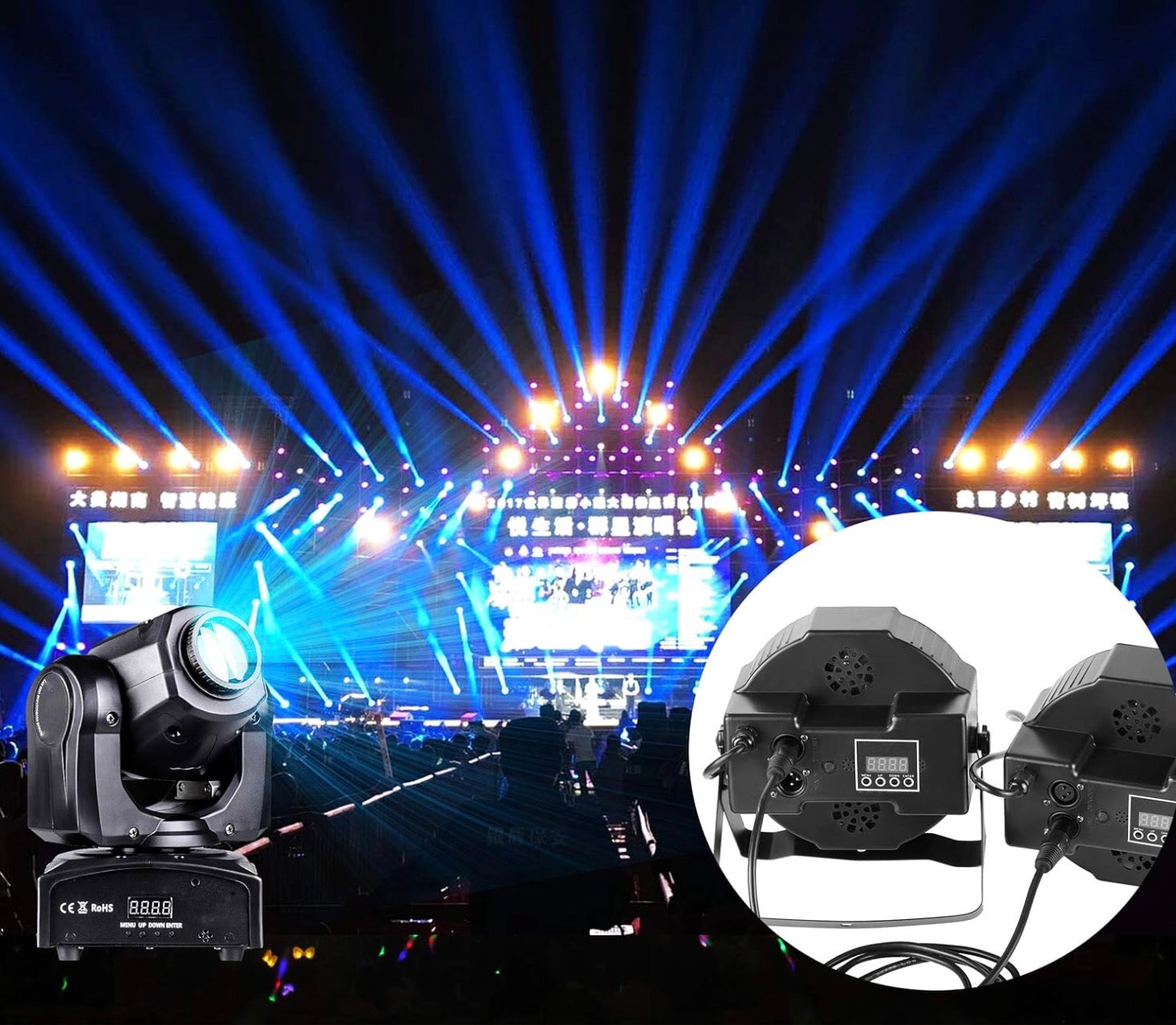XLR 3 pin to XLR 5 pin adapter cable suitable for stage lighting audio and DMX applications