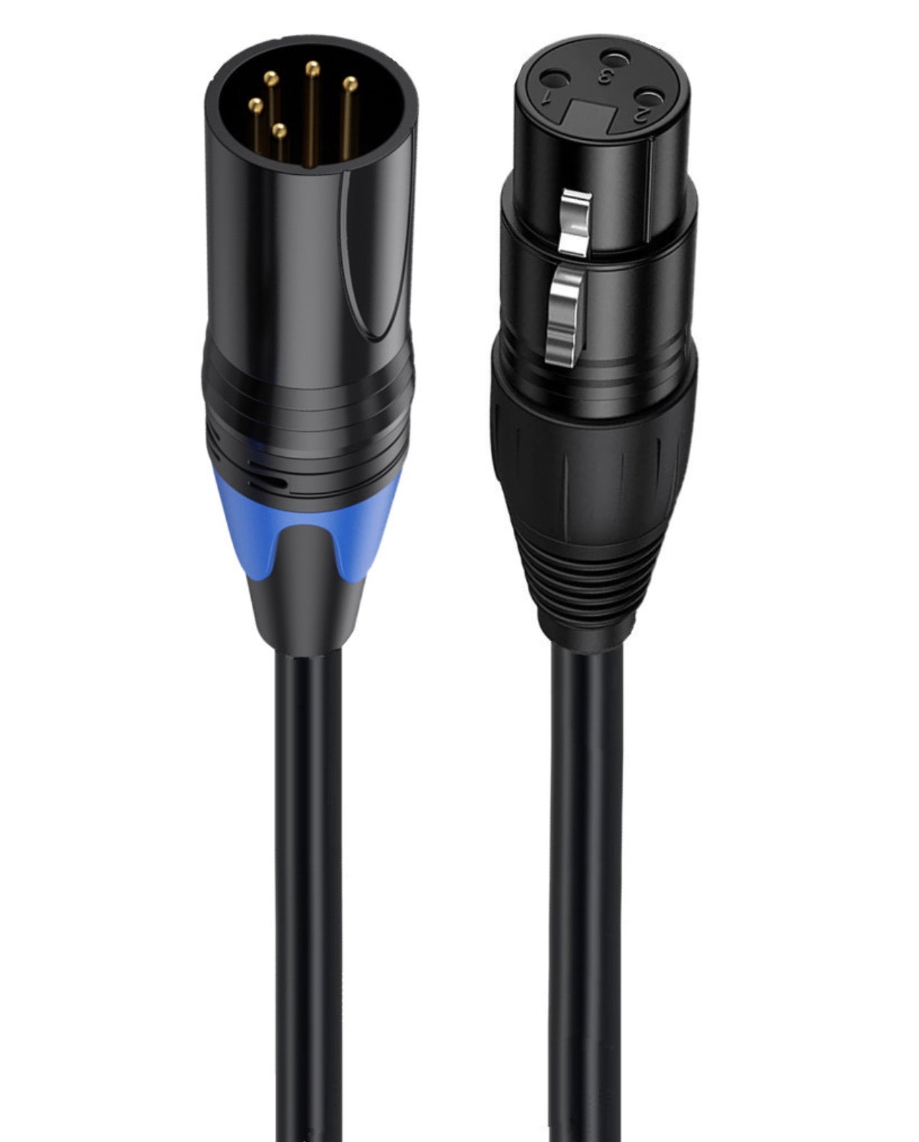 XLR 5 pin male to XLR 3 pin female audio adapter cable with zinc alloy connectors