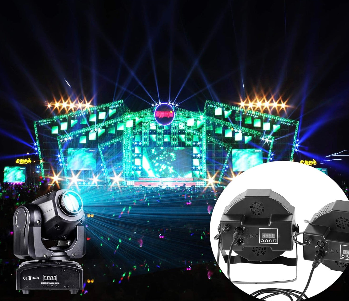XLR 5 pin to 3 pin adapter cable suitable for stage lighting audio and DMX applications