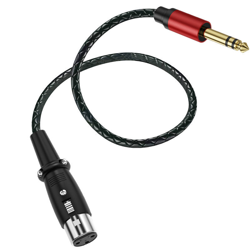 Locking 3-pin XLR female connector on balanced audio cable