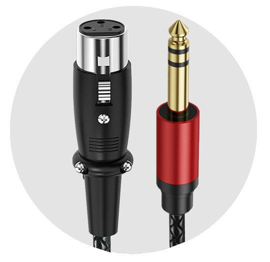 Locking 3-pin XLR female connector on balanced audio cable