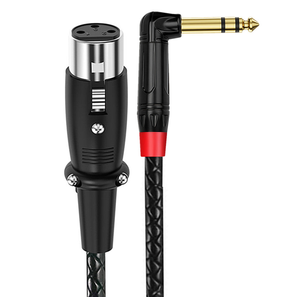 XLR female to right-angle 6.35mm TRS male balanced audio cable