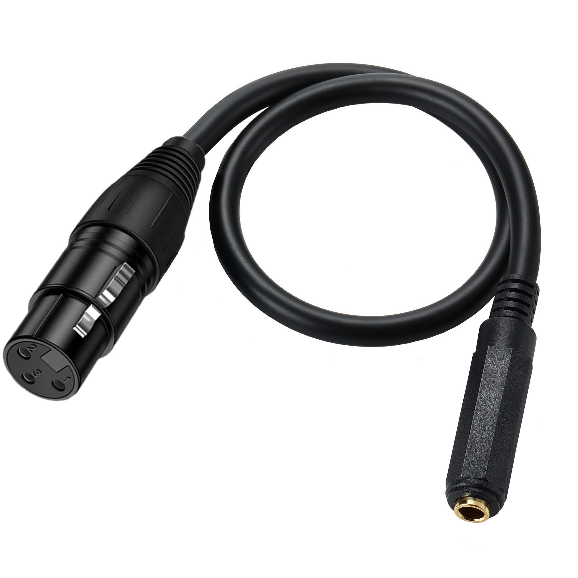 Overview of the XLR female to 6.35mm TRS female adapter cable