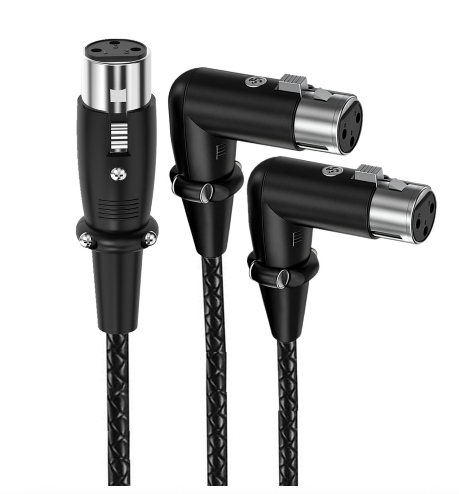 XLR 3 Pin Splitter Cable – 1 Female to 2 Female Y Adapter, Balanced Microphone Audio Cable 0.5m