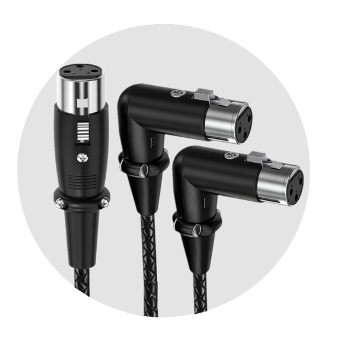 XLR 3 Pin Splitter Cable – 1 Female to 2 Female Y Adapter, Balanced Microphone Audio Cable 0.5m