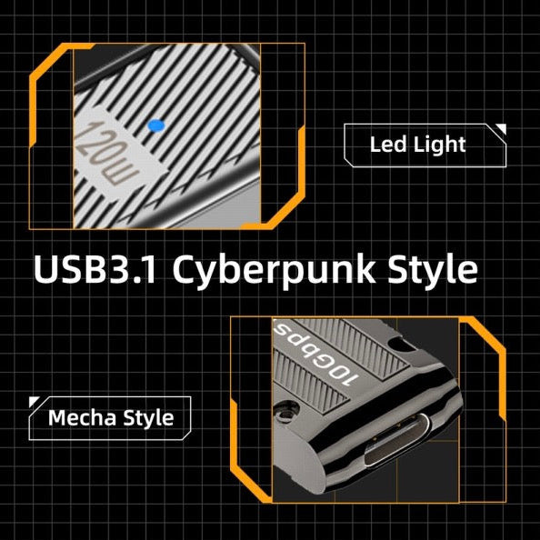 Premium zinc alloy USB C right angle adapter with durable metal construction