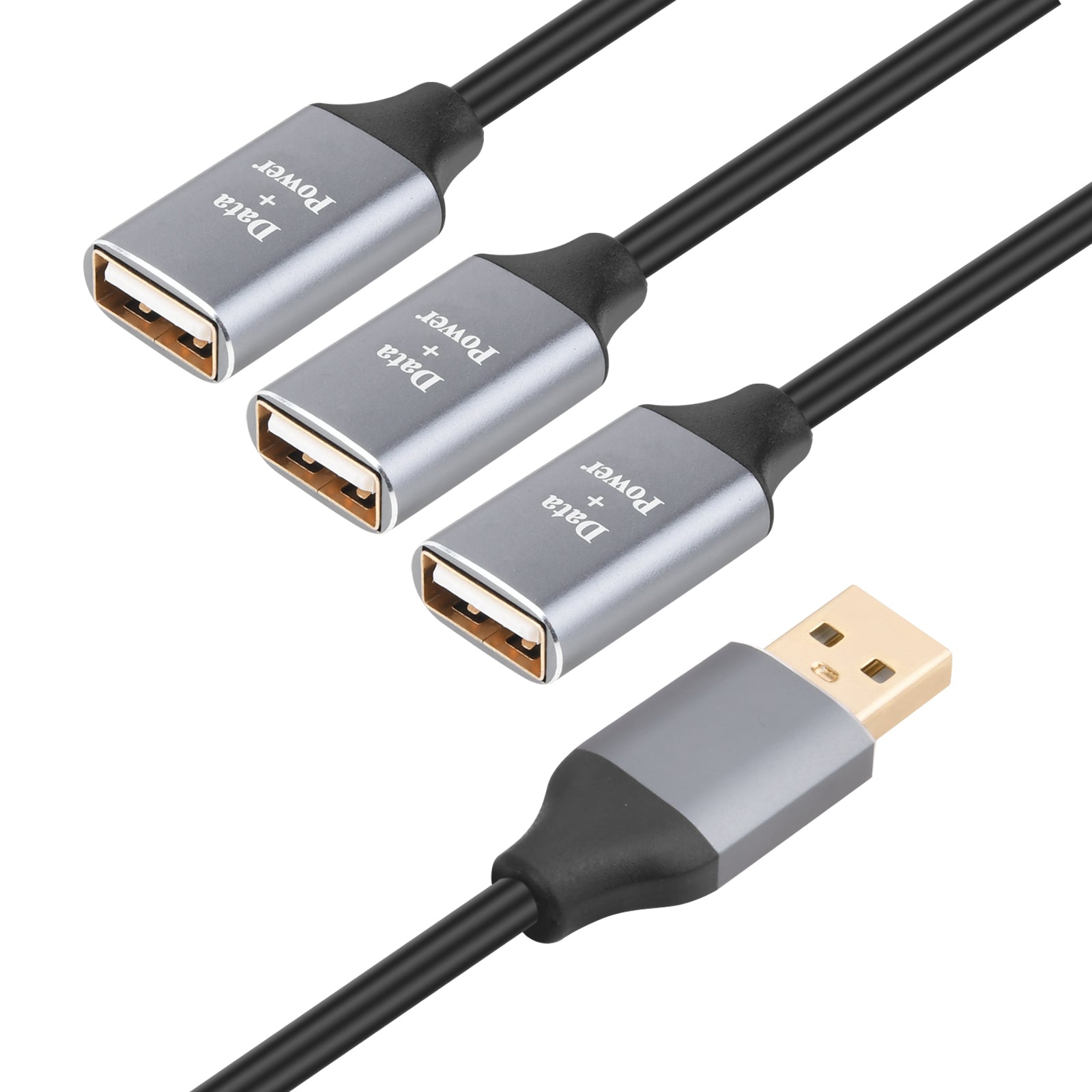 USB 2.0 A Male to 3 x USB 2.0 Female Ports Data Charge Hub Extension Splitter Cable