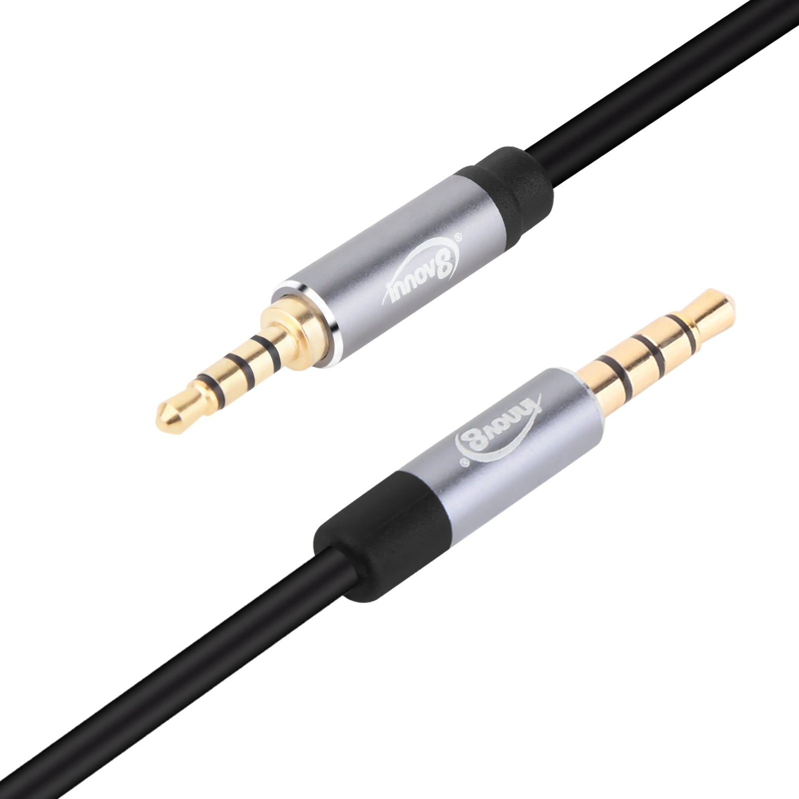 3.5mm Male to 3.5mm Audio Mic Lead 4-Pole TRRS Headphone Coiled Cable 1.8m