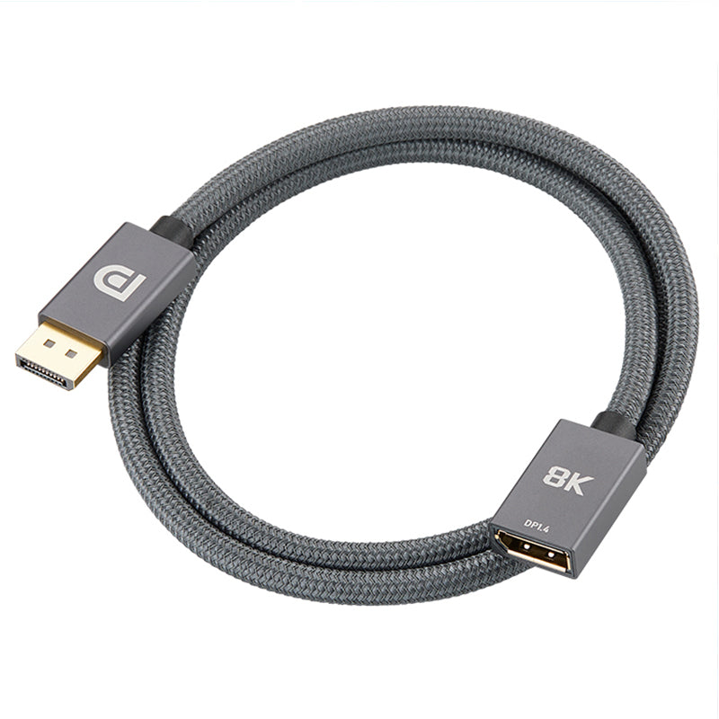 DisplayPort 1.4 Male to DisplayPort Female Braided 8K Extension Cable