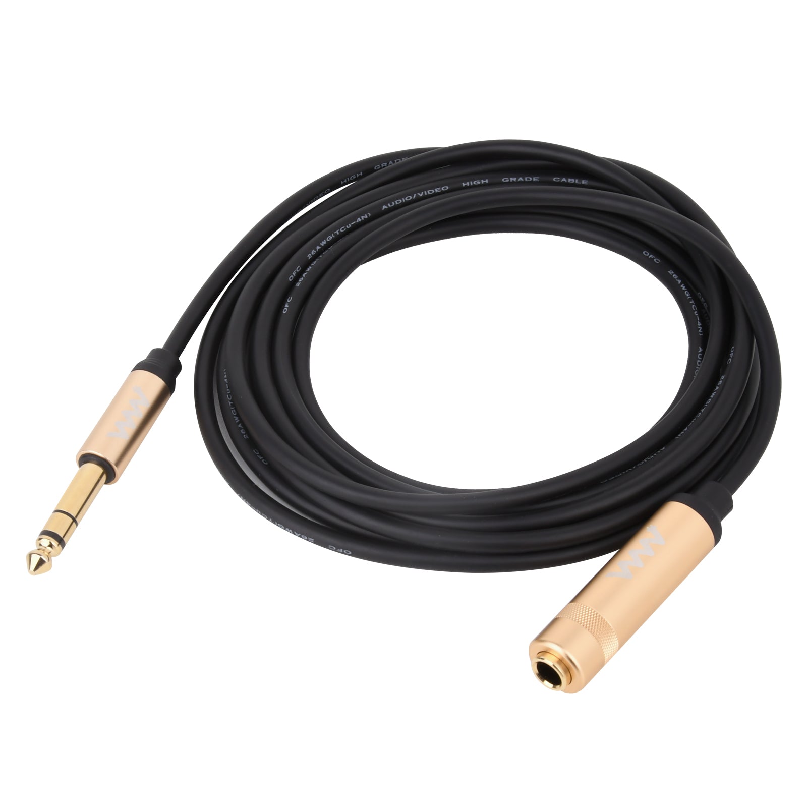 6.35mm 1/4 inch TRS Stereo Male to Female Audio Extension Cable 3m